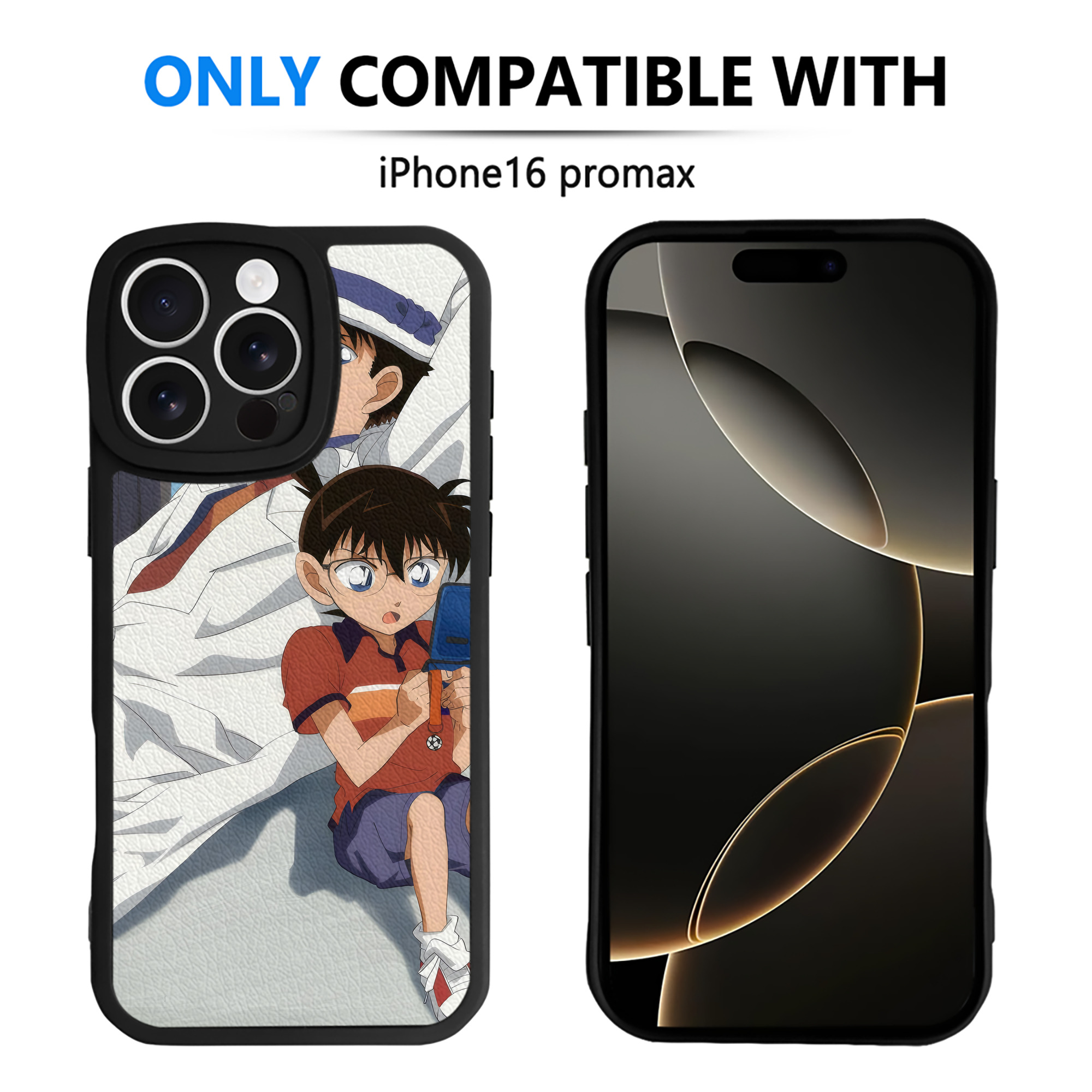 （画像用） 名探偵コナン Detective Conan 【iPhone 16シリーズ対応】シリコンスマホケース（レザー調） 材質：シリコン